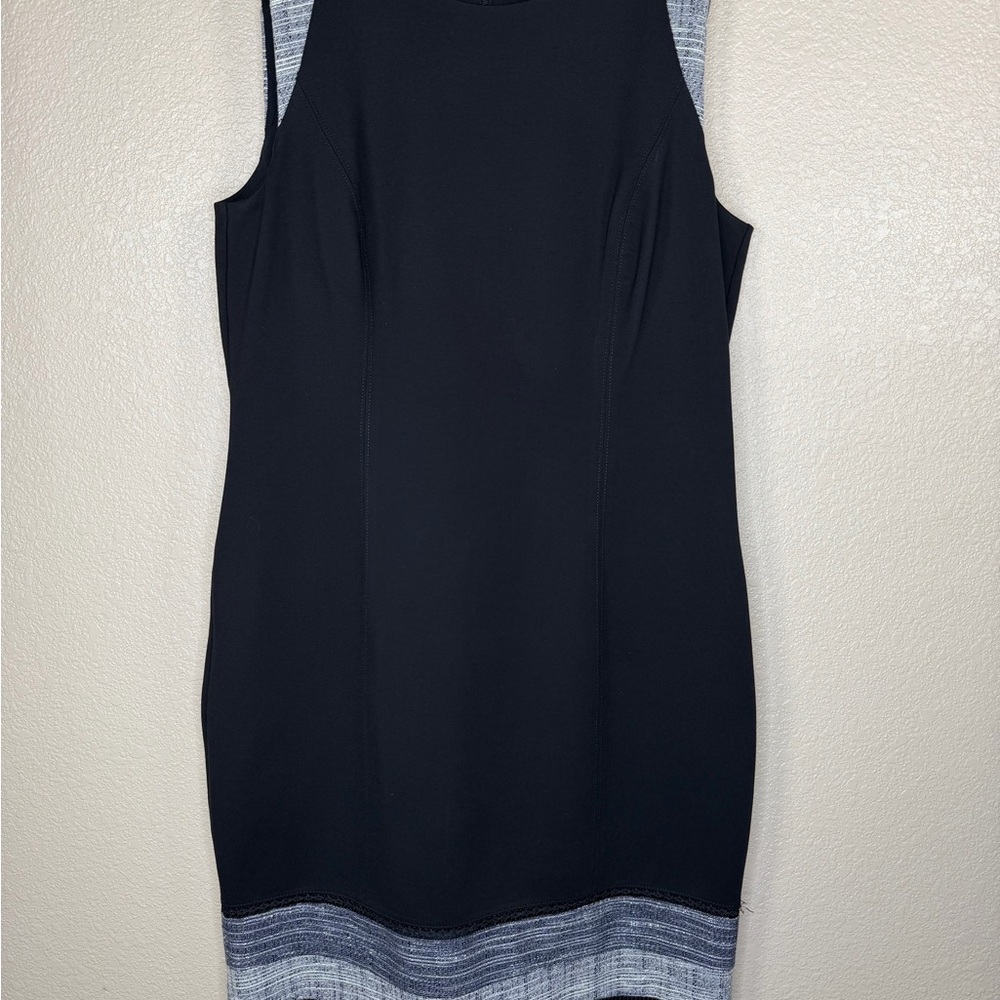 White House Black Market Sheath Black and Gray Dress Sz 10